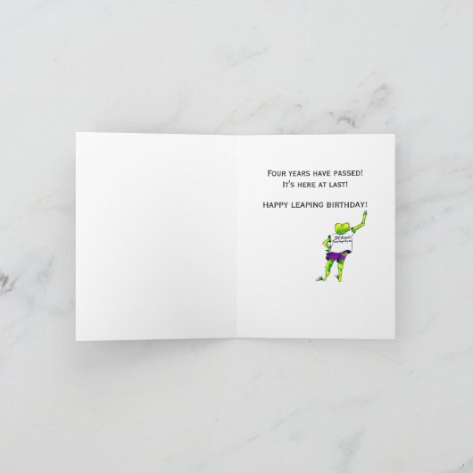 Carte d'anniversaire d'année bissextile (Intérieur)