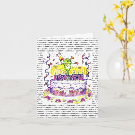 Carte d'anniversaire d'année bissextile (Fleur jaune)