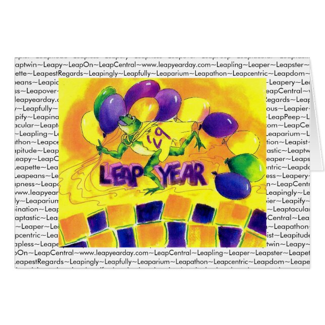 Carte d'anniversaire d'année bissextile (Devant Horizontal)