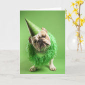 Carte d'anniversaire "d'années de chien" (Fleur jaune)