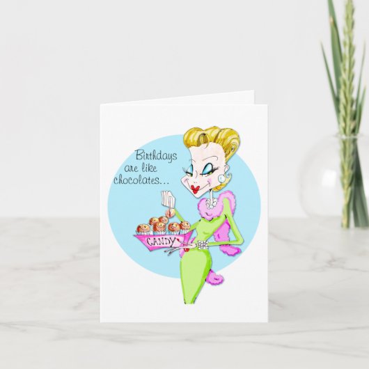 Carte d'anniversaire d'anniversaire/chocolat et (Devant)