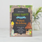 Carte d'anniversaire d'anniversaire d'Aloha Luau (Debout devant)