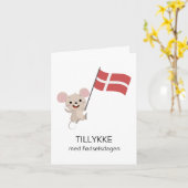 Carte d'anniversaire danoise - Tillykke med fødsel (Fleur jaune)
