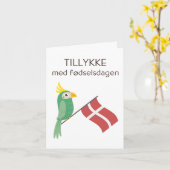 Carte d'anniversaire danoise - Tillykke med fødsel (Fleur jaune)