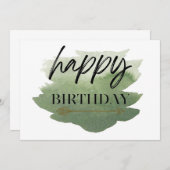 Carte d'anniversaire d'aquarelle (Devant / Derrière)