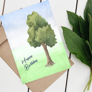 Carte d'anniversaire d'aquarelle