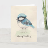 Carte d'anniversaire d'aquarelle Bluejay (Devant)