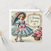 Carte d'anniversaire d'aquarelle d'inspiration vin (Devant/Arrière en situation)