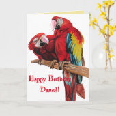Carte d'anniversaire d'aquarelle rouge clair pour (Fleur jaune)