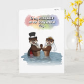 Carte d'anniversaire d'aquarelle semi-mignonne Ott (Fleur jaune)