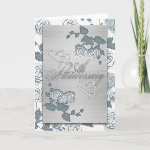 Carte d'anniversaire d'argent Invitation 25e anniv