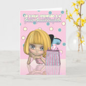 Carte d'anniversaire d'arrière-petite-fille avec (Fleur jaune)