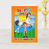 Carte d'anniversaire d'arrière-petite-fille - avec (Fleur jaune)