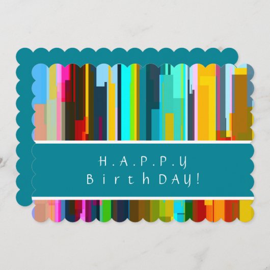 Carte d'anniversaire d'art Abstrait personnalisée (Devant / Derrière)