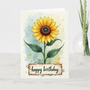 Carte d'anniversaire d'art botanique
