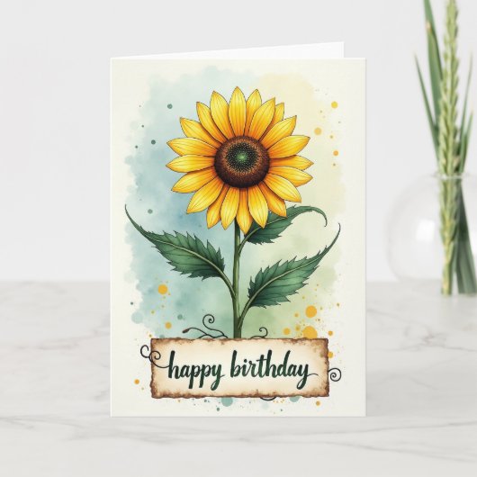 Carte d'anniversaire d'art botanique (Devant)