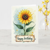 Carte d'anniversaire d'art botanique (Fleur jaune)