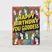 Carte d'anniversaire d'art de déesse (Fleur jaune)