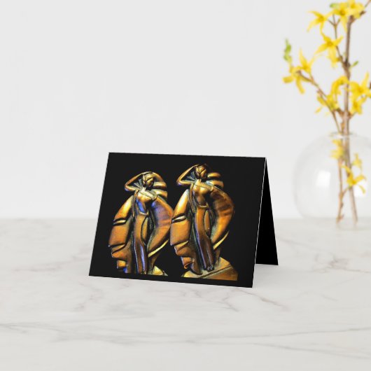 Carte d'anniversaire d'art déco par le studio (Fleur jaune)