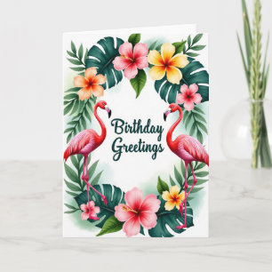 Carte d'anniversaire d'art d'oiseau tropical