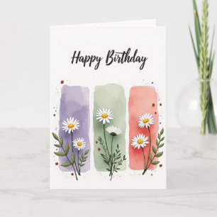 Carte d'anniversaire d'art floral