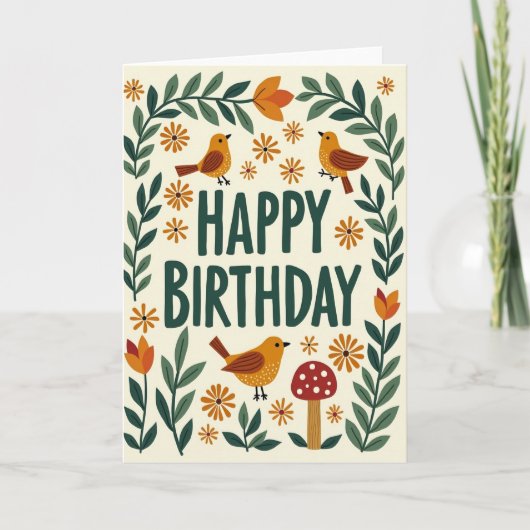 Carte d'anniversaire d'art folklorique (Devant)