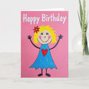 Carte d'anniversaire d'art folklorique joyeuse