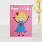 Carte d'anniversaire d'art folklorique joyeuse (Fleur jaune)