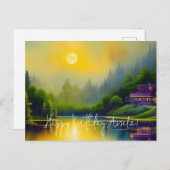 Carte d'anniversaire d'art numérique du lac pittor (Devant / Derrière)