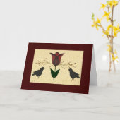 Carte d'anniversaire d'art primitive (Fleur jaune)