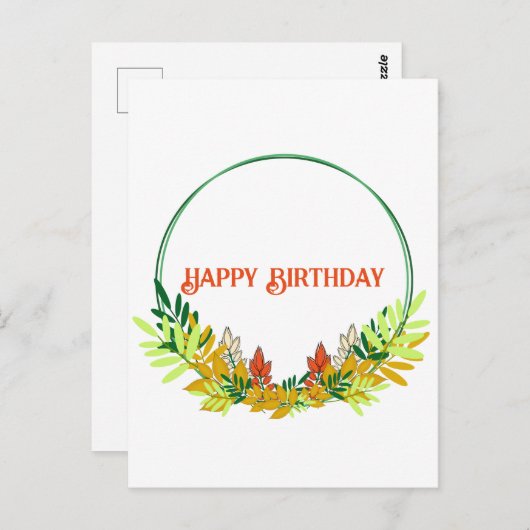 Carte d'anniversaire d'automne (Devant / Derrière)