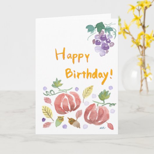 Carte d'anniversaire d'automne (Fleur jaune)