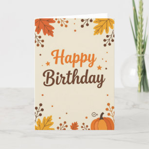 Carte d'anniversaire d'automne, Anniversaire d'aut