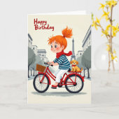 Carte d'anniversaire d'aventure urbaine (Fleur jaune)