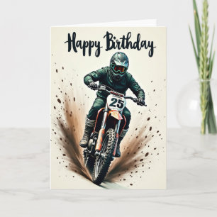 Carte d'anniversaire d'aventurier motard
