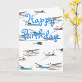 Carte d'anniversaire d'avion (Fleur jaune)