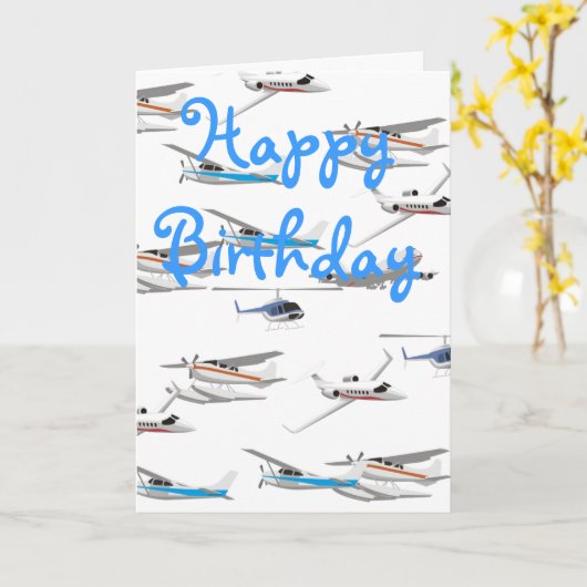 Carte d'anniversaire d'avion (Fleur jaune)