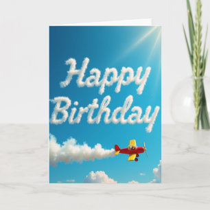 Carte d'anniversaire d'avion joyeuse