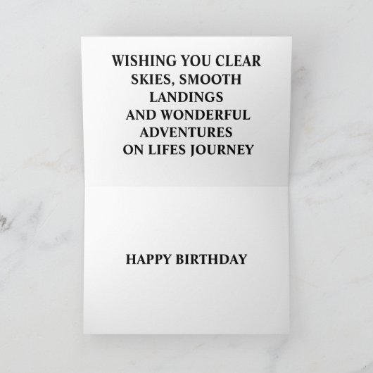 CARTE D'ANNIVERSAIRE D'AVION PILOTE (Intérieur)