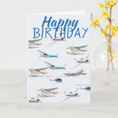 Carte d'anniversaire d'avions (Fleur jaune)