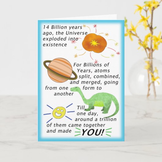 Carte d'anniversaire de 14 milliards d'années (Fleur jaune)