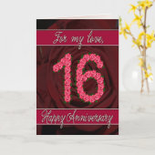 Carte d'anniversaire de 16 ans avec des roses et d (Fleur jaune)