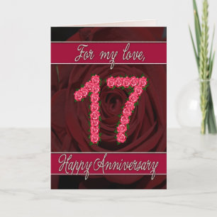carte d'anniversaire de 17 ans avec des roses et d