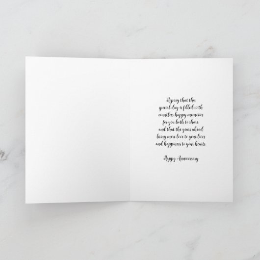 Carte d'anniversaire de 1er Mariage (Intérieur)