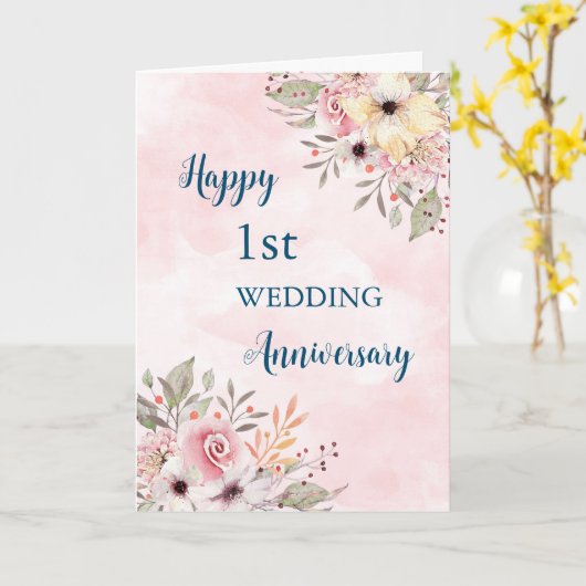 Carte d'anniversaire de 1er Mariage (Fleur jaune)