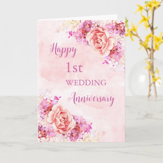 Carte d'anniversaire de 1er Mariage (Fleur jaune)