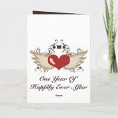 Carte d'anniversaire de 1ère année de mariage Happ (Dos)