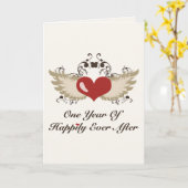 Carte d'anniversaire de 1ère année de mariage Happ (Fleur jaune)