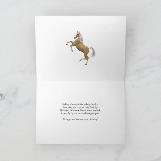 Carte d'anniversaire de 21 ans avec chevaux d'élev (Intérieur)