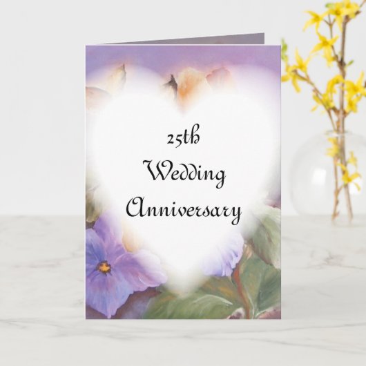 carte d'anniversaire de 25 ans de mariage (Fleur jaune)